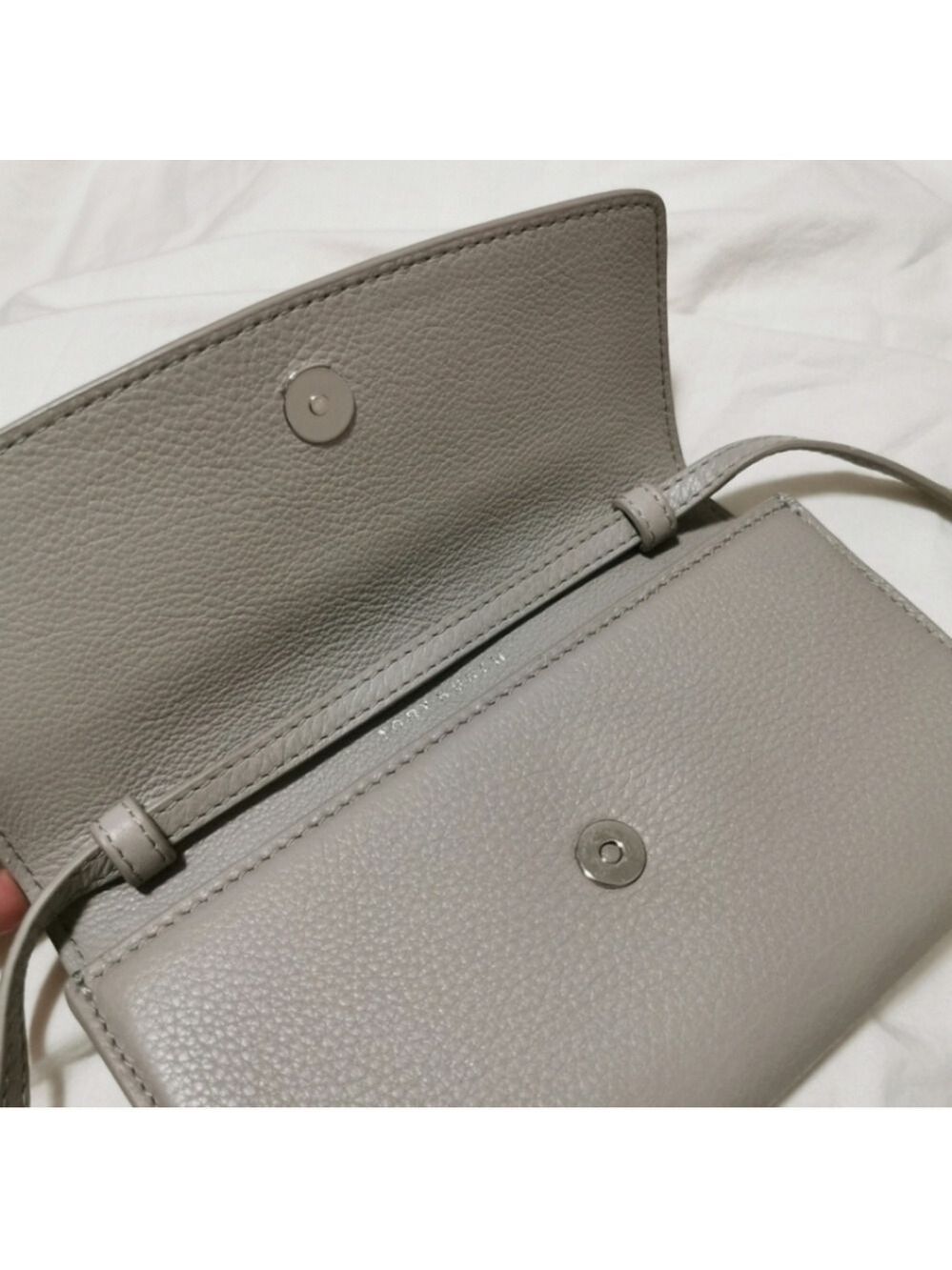 Tory Burch Dove Gray Wallet On Chain Shoulder bag Clutch - Picture 11 of 16
